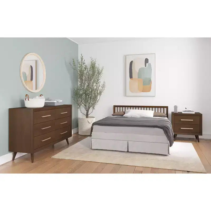 Commode double à 6 tiroirs pour chambre de bébé ou d'enfant, kit anti-basculement inclus, finition non toxique sans danger pour bébé