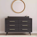 Commode double à 6 tiroirs pour chambre de bébé ou d'enfant, kit anti-basculement inclus, finition non toxique sans danger pour bébé