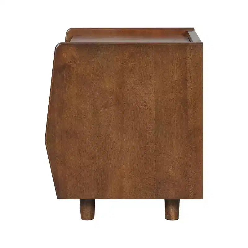 Table de chevet moderne en rotin avec 1 étagère ouverte et 1 tiroir