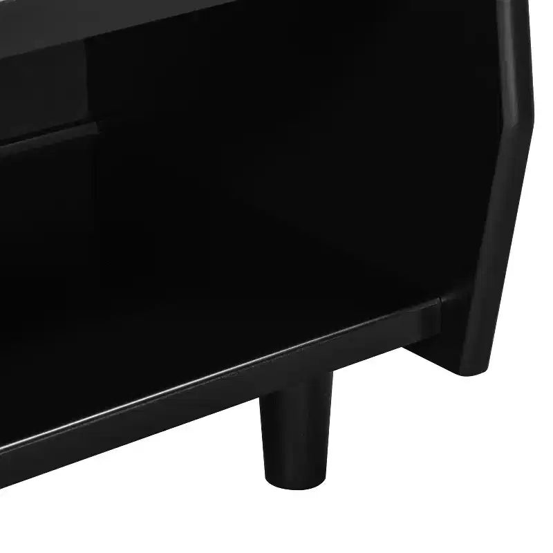 Table de chevet moderne en rotin avec 1 étagère ouverte et 1 tiroir