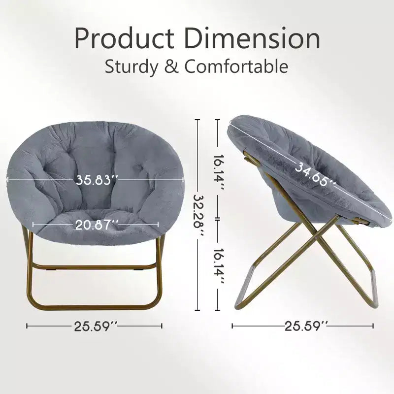 Fauteuil de salon moderne avec accoudoirs, fauteuil tapissé en fausse fourrure avec cadre robuste, chaises pliantes d'appoint pour salon, chambre, bureau