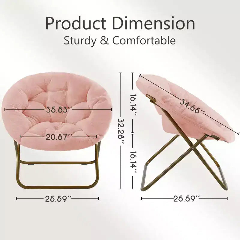 Fauteuil de salon moderne avec accoudoirs, fauteuil tapissé en fausse fourrure avec cadre robuste, chaises pliantes d'appoint pour salon, chambre, bureau