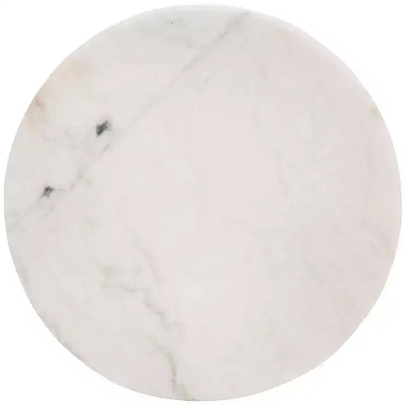 Table d'appoint ronde en marbre - Marbre/Noyer