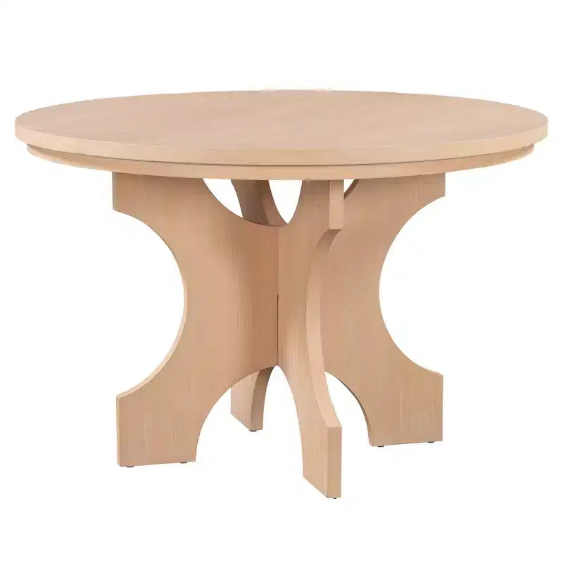 Ensemble de salle à manger rond 5 pièces rustique GDFStudio Agnes avec chaises rembourrées et banc incurvé