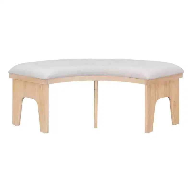 Ensemble de salle à manger rond 5 pièces rustique GDFStudio Agnes avec chaises rembourrées et banc incurvé