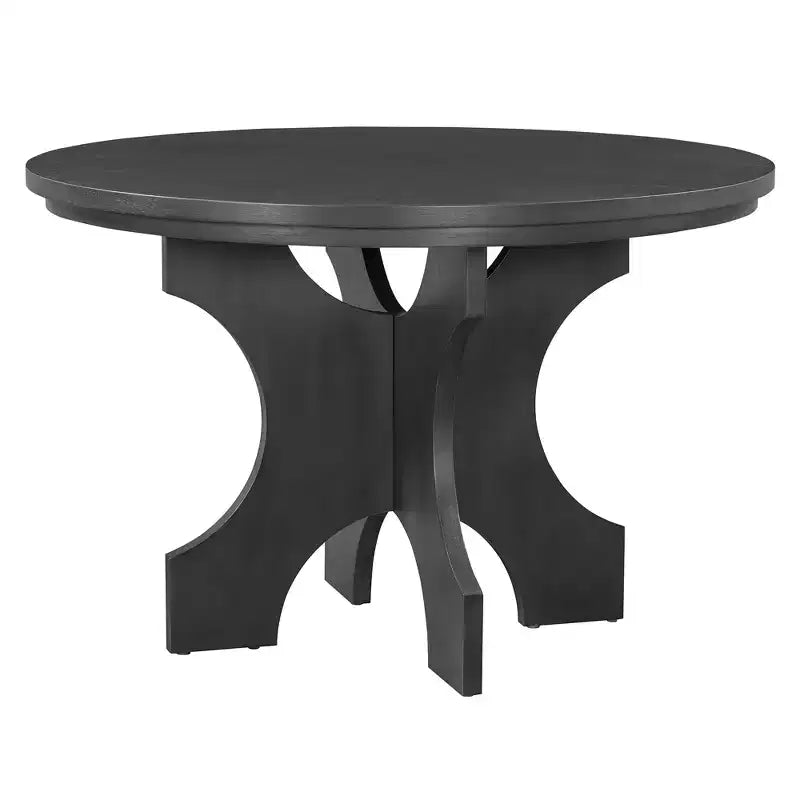 Ensemble de salle à manger rond 5 pièces rustique GDFStudio Agnes avec chaises rembourrées et banc incurvé