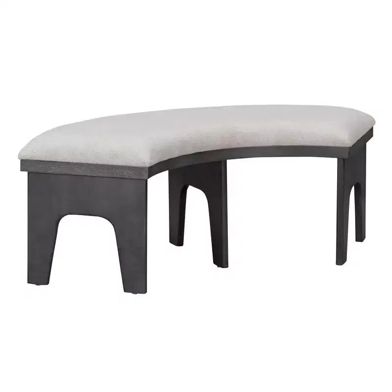 Ensemble de salle à manger rond 5 pièces rustique GDFStudio Agnes avec chaises rembourrées et banc incurvé