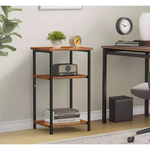Table basse réglable en hauteur à 3 niveaux, table de chevet de rangement peu encombrante, antirouille