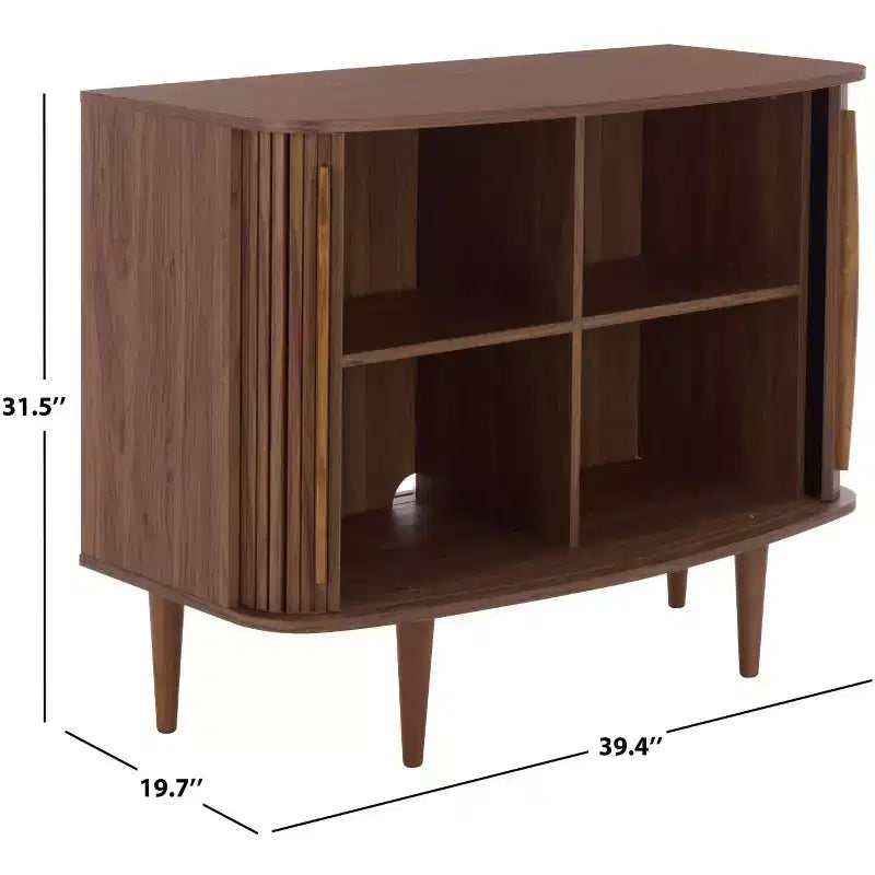 Buffet Compact à Portes Coulissantes, Noyer