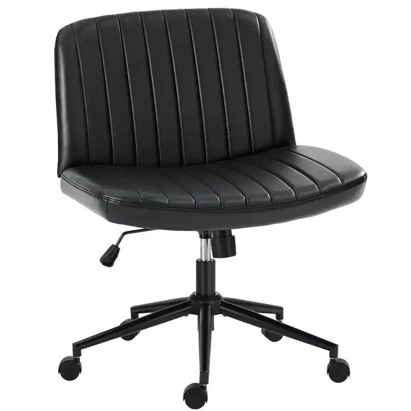 Chaise de bureau sans accoudoirs à roulettes remplaçables et piètement fixe pour coiffeuse