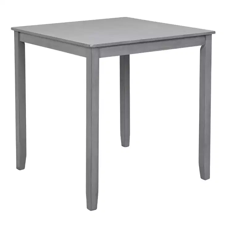 Table de salle à manger carrée en bois à hauteur de comptoir, Table de cuisine grise pour petit espace