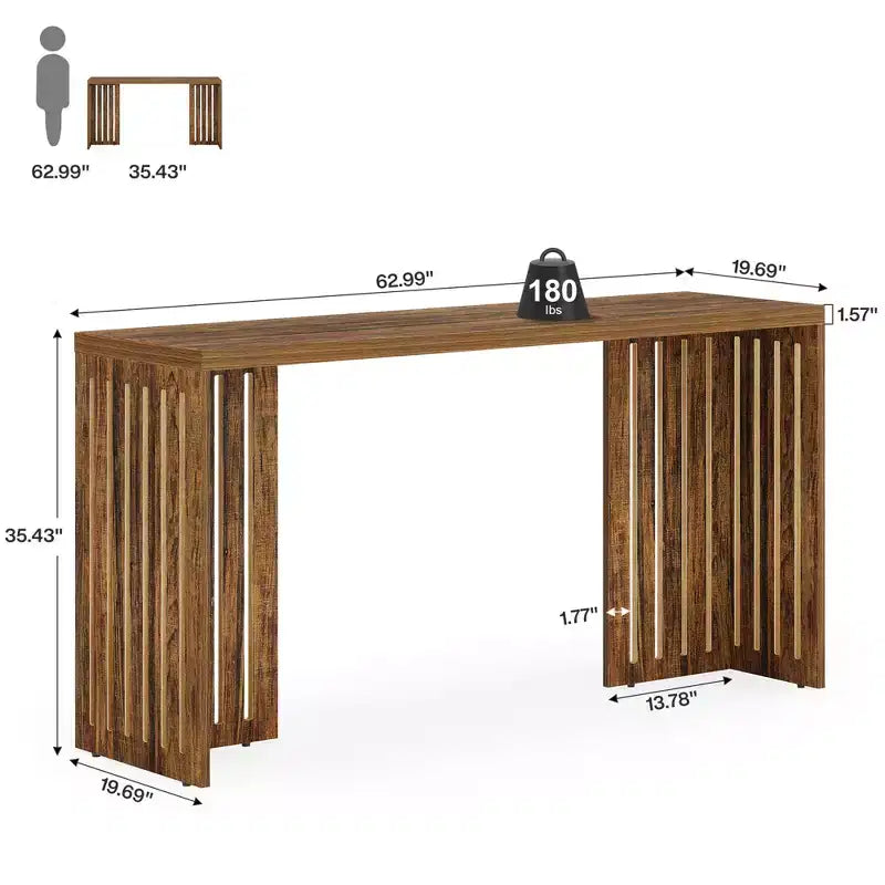 Table de bar rectangulaire 160 cm, Table de salle à manger haute de cuisine