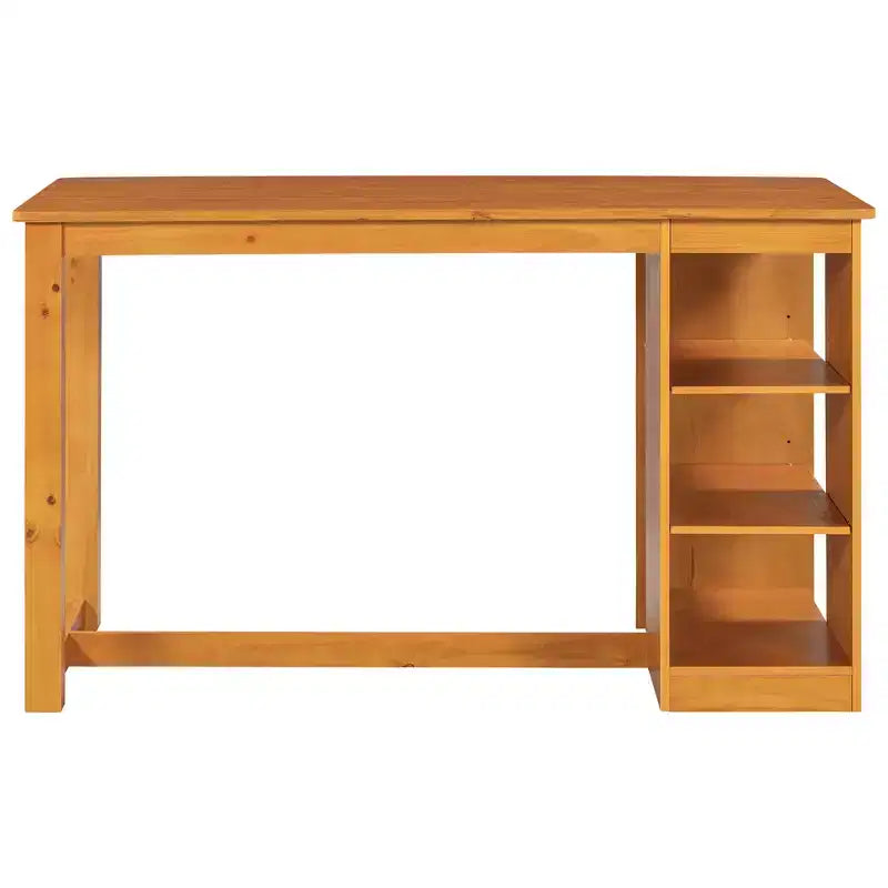 Ensemble de salle à manger 5 pièces hauteur comptoir de style ferme pour 4, ensemble table de bar en bois avec étagères de rangement et 4 chaises rembourrées