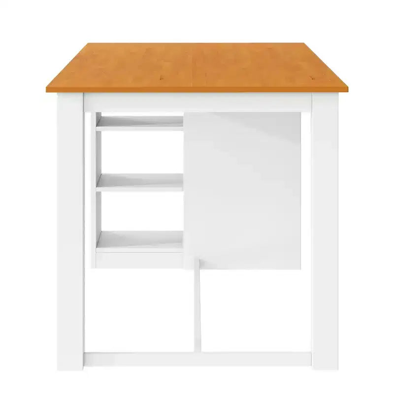 Ensemble de salle à manger 5 pièces hauteur comptoir de style ferme pour 4, ensemble table de bar en bois avec étagères de rangement et 4 chaises rembourrées