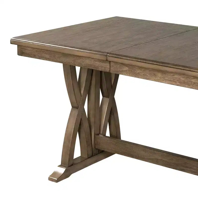 Ensemble de salle à manger extensible 7 pièces pour 6 personnes, ensemble de table de cuisine de style campagnard avec 6 chaises rembourrées pour salle à manger, gris