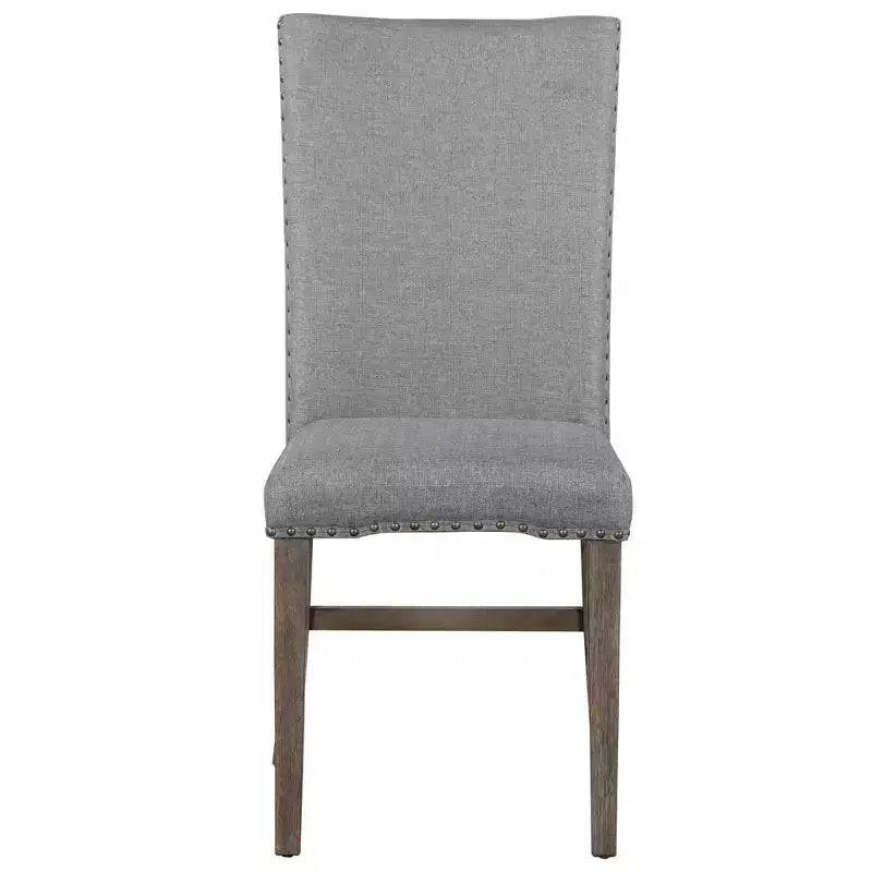 Ensemble de salle à manger extensible 7 pièces pour 6 personnes, ensemble de table de cuisine de style campagnard avec 6 chaises rembourrées pour salle à manger, gris