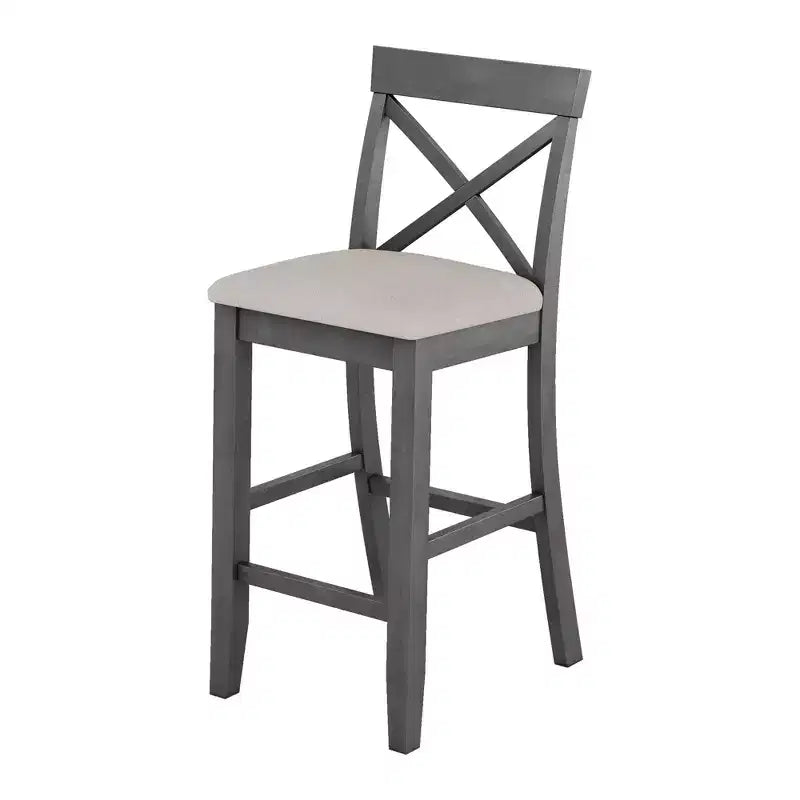 Ensemble de 3 pièces table de salle à manger hauteur de bar en bois, coin repas rectangulaire de style ferme avec 2 chaises pour petits espaces