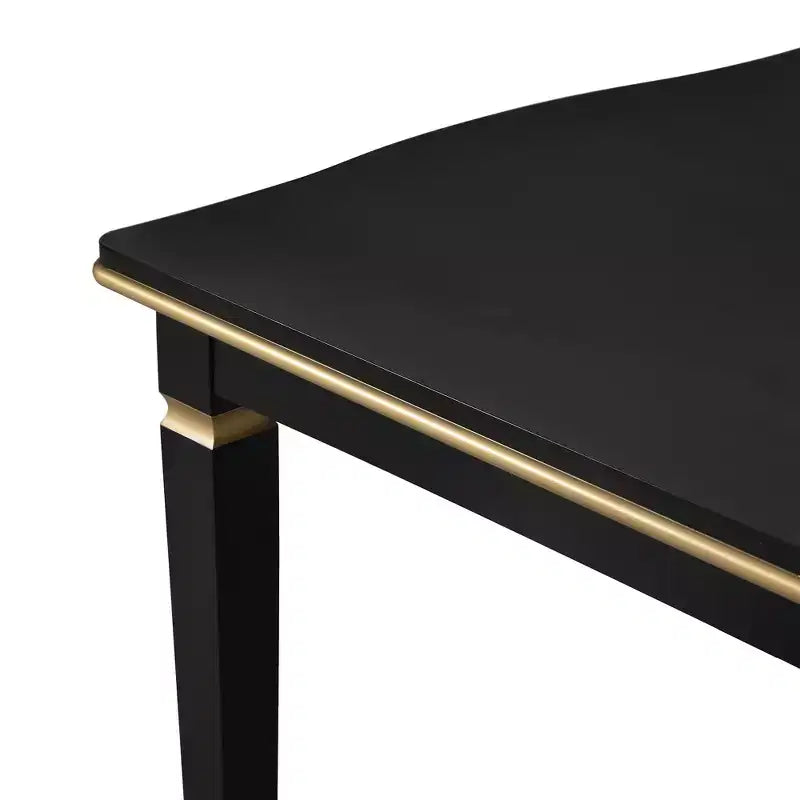 Ensemble de salle à manger rétro 6 pièces, table rectangulaire et 4 chaises touffetées à dossier haut et banc, ensemble de salle à manger en bois pour 6 personnes