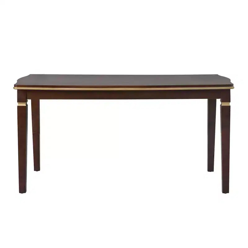 Ensemble de salle à manger rétro 6 pièces, table rectangulaire et 4 chaises touffetées à dossier haut et banc, ensemble de salle à manger en bois pour 6 personnes