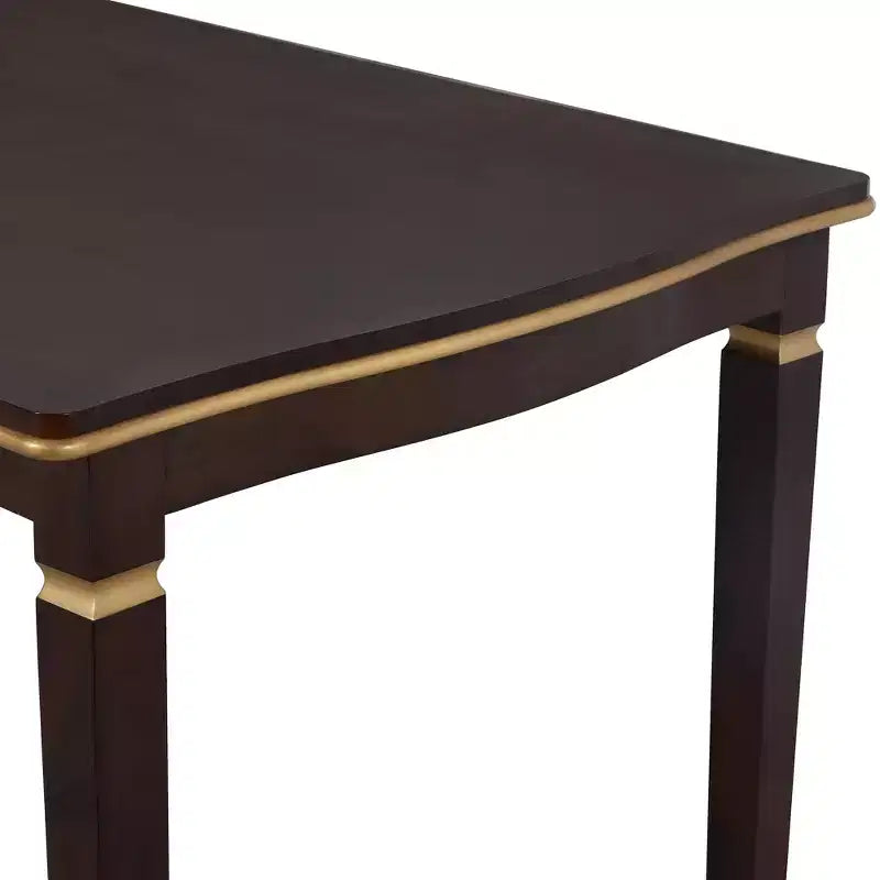 Ensemble de salle à manger rétro 6 pièces, table rectangulaire et 4 chaises touffetées à dossier haut et banc, ensemble de salle à manger en bois pour 6 personnes