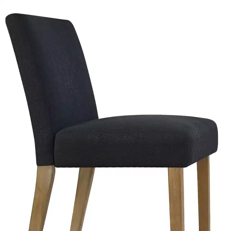 Ensemble de salle à manger extensible pour 8, table rectangulaire avec rallonges amovibles et chaises en lin sans accoudoirs, avec pieds en bois massif-Panipeachy