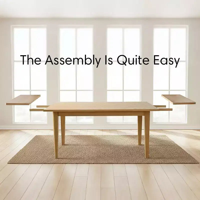 Ensemble de salle à manger extensible pour 8, table rectangulaire avec rallonges amovibles et chaises en lin sans accoudoirs, avec pieds en bois massif-Panipeachy