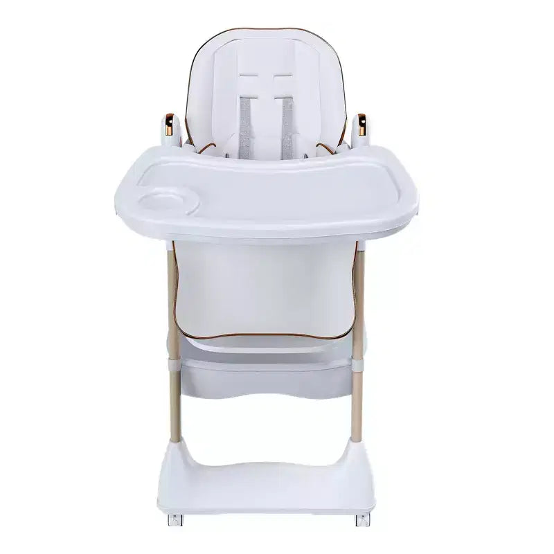 Chaise Haute Portable Réglable Siège d'Alimentation pour Bébé à Tout-Petit (0-6 Ans) avec Roues Verrouillables, Ceinture 5 Points et Design Facile à Nettoyer, pour la Maison