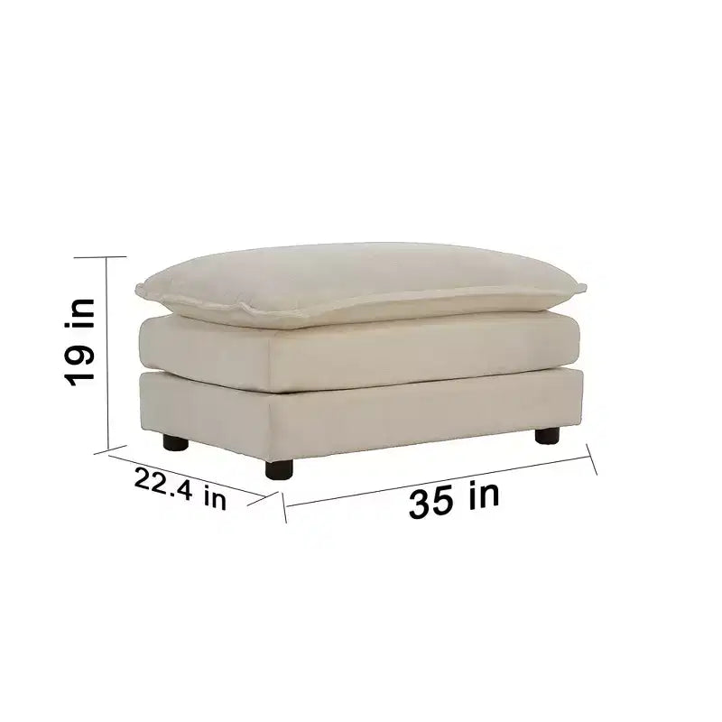 Canapé d'angle modulaire en chenille en forme de U Homy Casa avec poufs réversibles, confort coussiné profond, beige