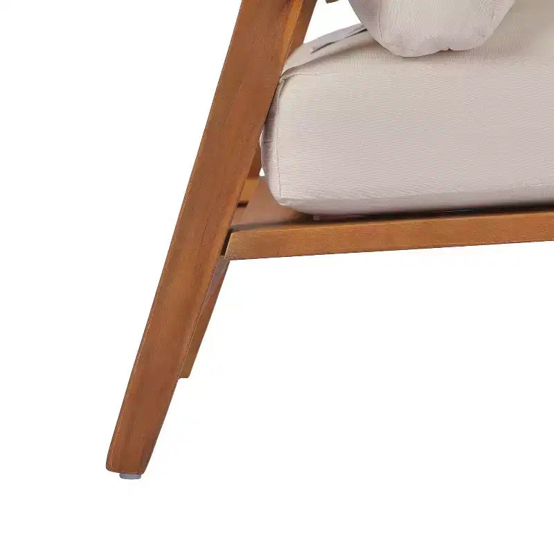 Ensemble de canapés de jardin 2/4 places, ensemble de conversation de patio, ensemble de meubles d'extérieur, ensemble de sièges avec table basse, fauteuil, causeuse et coussins, teck + beige - ModernLuxe