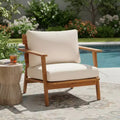 2/4pcs Outdoor Sofa Set Patio Conversation Set Outdoor Furniture Set Seating Set with Coffee Table, Chair, Loveseat & Cushions,Teak+Beige - ModernLuxe