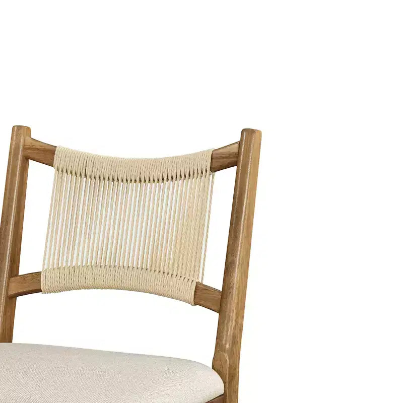 Christopher Knight Home La Modern Ensemble de 5 pièces en bois d'hévéa et tissu, avec table carrée et design en corde, hauteur comptoir