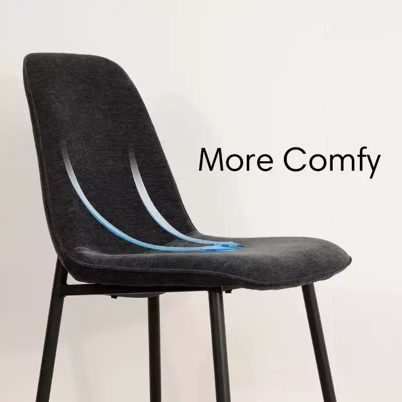 Ensemble de salle à manger rond 5 pièces avec 4 chaises rembourrées, table de cuisine à pied central noire pour petits espaces - Panipeachy