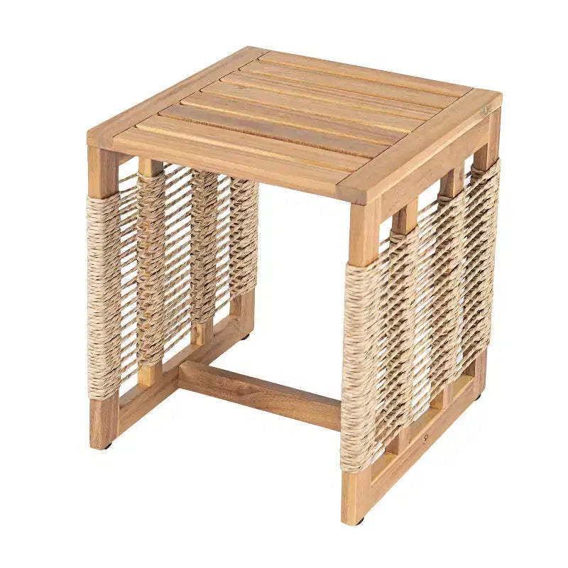 ModernLuxe – Salon de jardin avec canapé, mobilier de patio en bois d'acacia, canapé 3 places et fauteuils de club avec 2 tables basses, teck