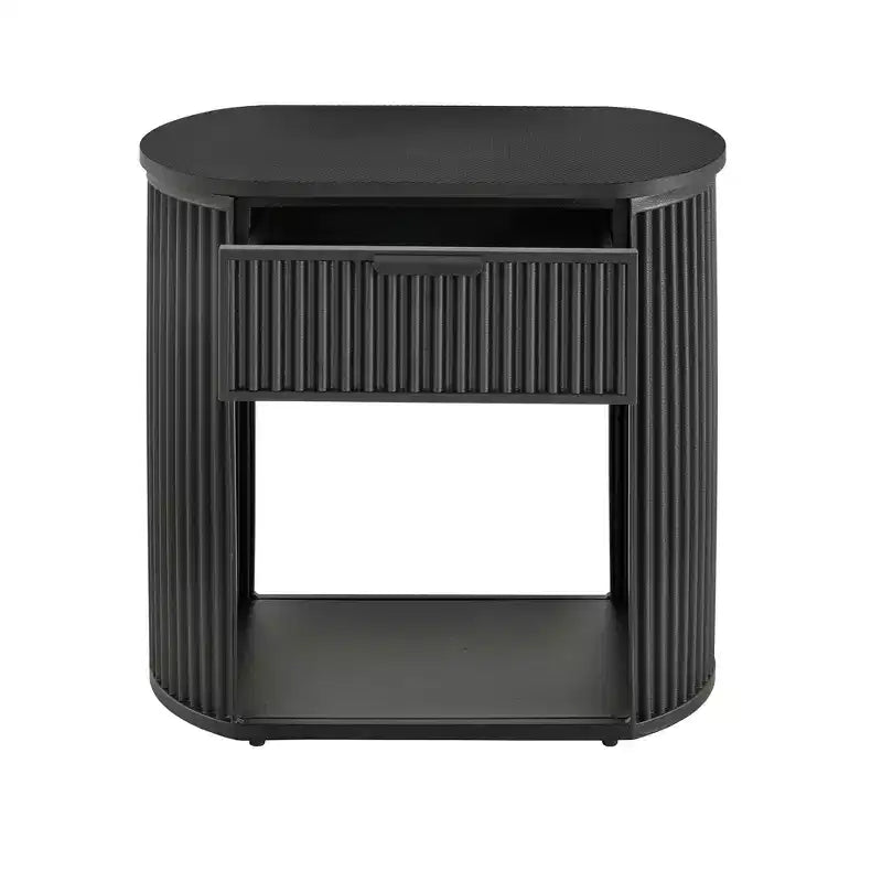 Chambre à coucher complète Shirley (lit et tables de chevet) – Noir – iNSPIREQ