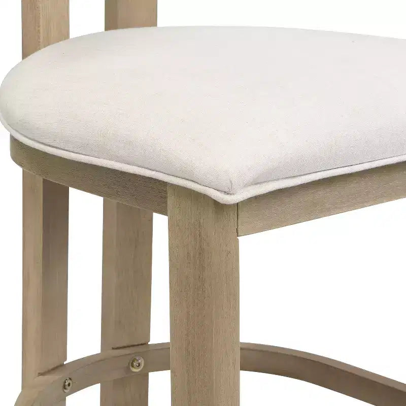 Christopher Knight Home Johnson Ensemble de 3 chaises de salle à manger hautes en bois d'hévéa rembourrées style ferme avec table cannelée