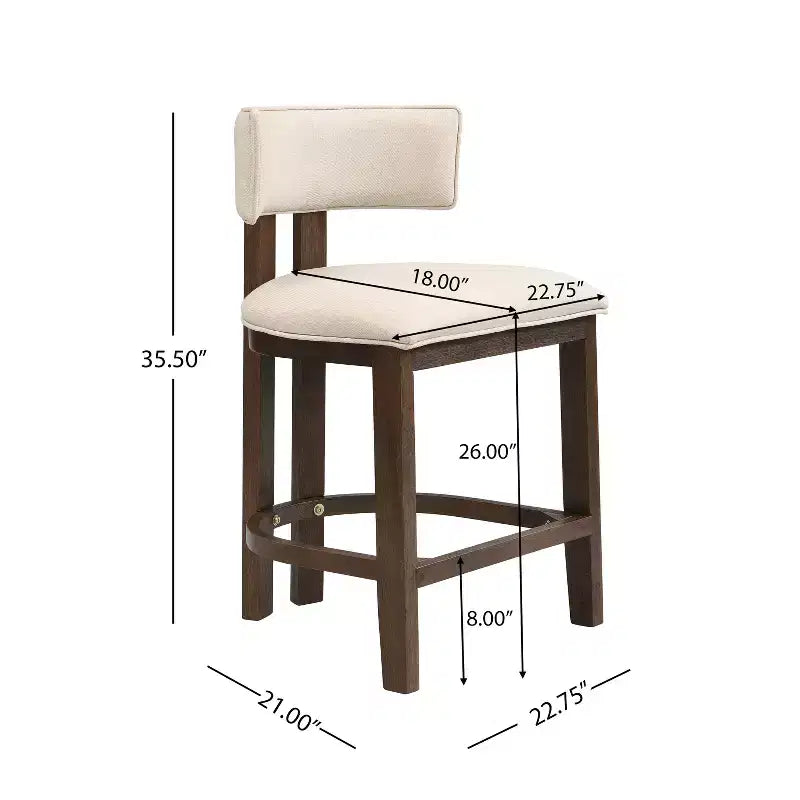 Christopher Knight Home Johnson Ensemble de 3 chaises de salle à manger hautes en bois d'hévéa rembourrées style ferme avec table cannelée