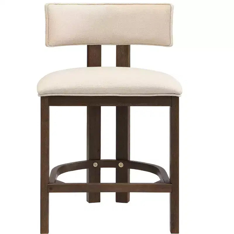 Christopher Knight Home Johnson Ensemble de 3 chaises de salle à manger hautes en bois d'hévéa rembourrées style ferme avec table cannelée