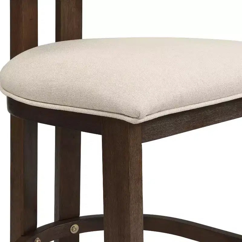 Christopher Knight Home Johnson Ensemble de 3 chaises de salle à manger hautes en bois d'hévéa rembourrées style ferme avec table cannelée