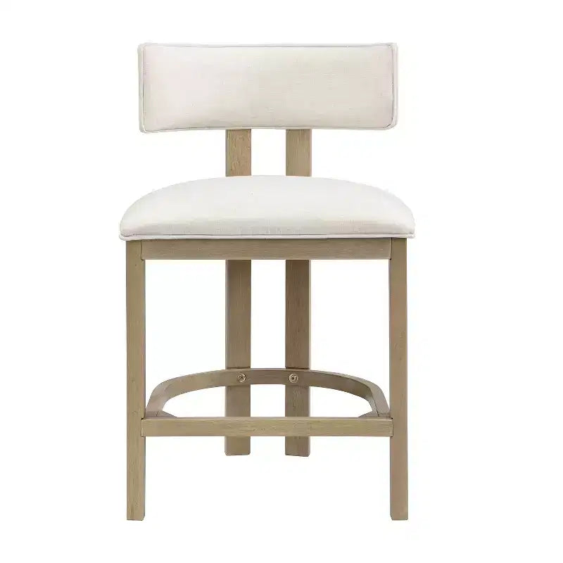 Christopher Knight Home Johnson Ensemble de 3 chaises de salle à manger hautes en bois d'hévéa rembourrées style ferme avec table cannelée