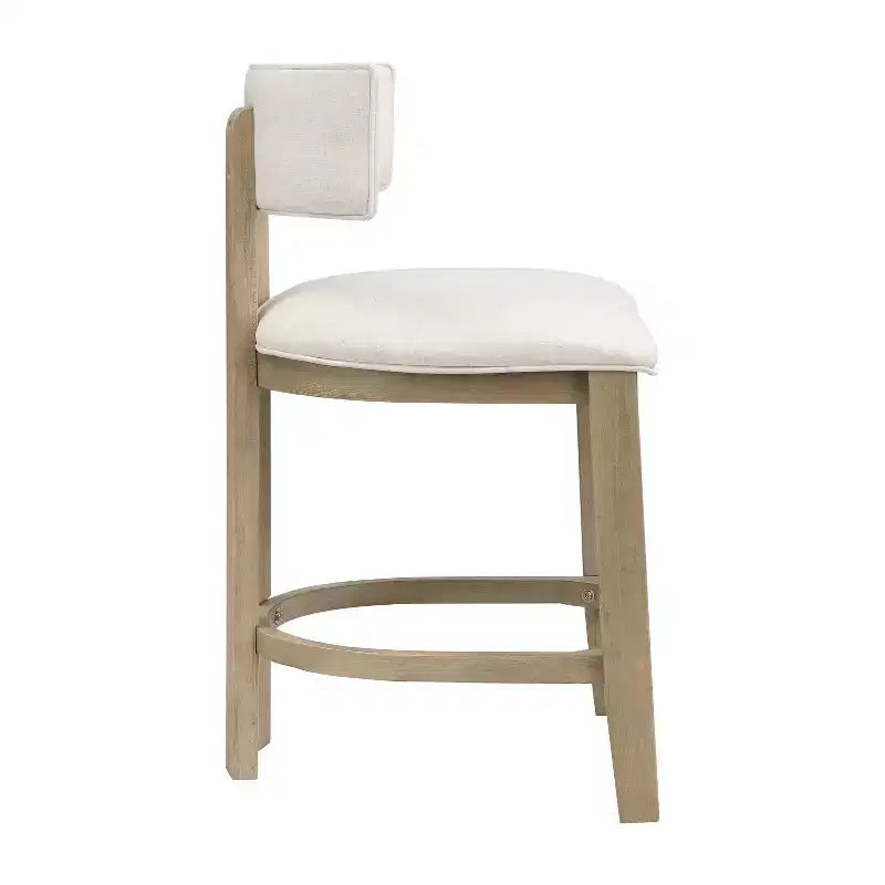 Christopher Knight Home Johnson Ensemble de 3 chaises de salle à manger hautes en bois d'hévéa rembourrées style ferme avec table cannelée
