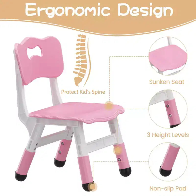 Ensemble table et 6 chaises réglables en hauteur pour enfants, plateau de table graffiti, pieds antidérapants, boîte de rangement, table d'activités pour tout-petits de 2 à 10 ans, maison, crèche