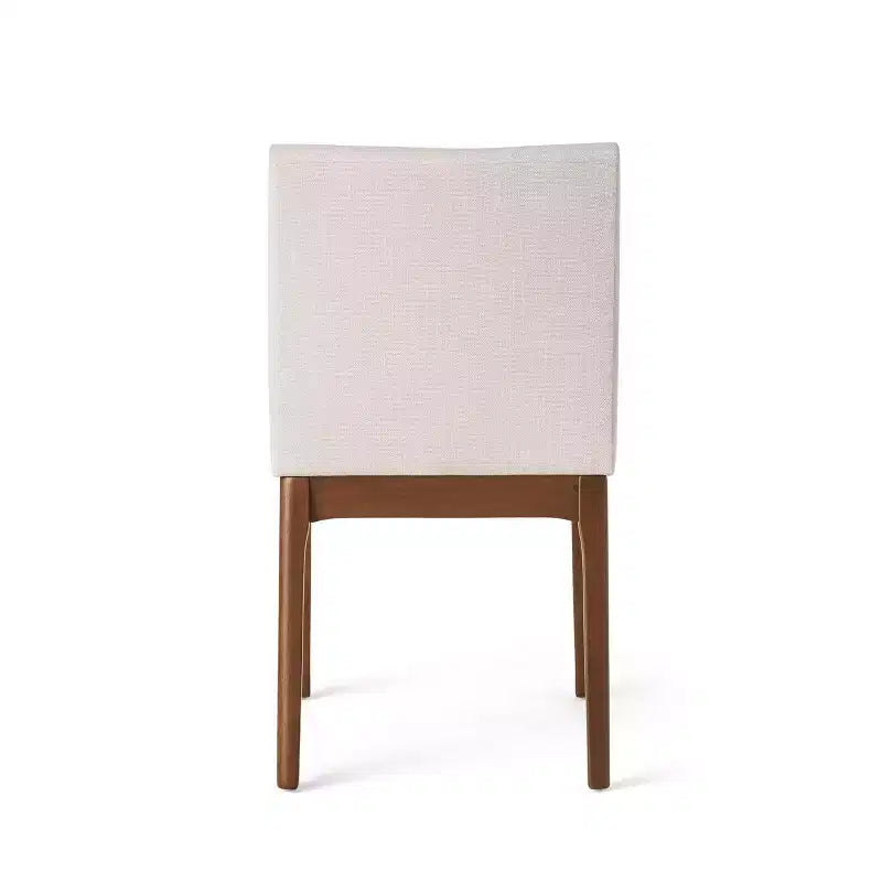 Ensemble de salle à manger moderne en bois pour 4 personnes, ensemble de 5 pièces avec table rectangulaire et 4 chaises rembourrées pour salle à manger et cuisine, beige clair, noyer