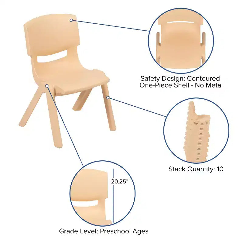 Flash Furniture Ensemble Table d'activités ronde en plastique de 45 po, réglable en hauteur, avec 2 chaises