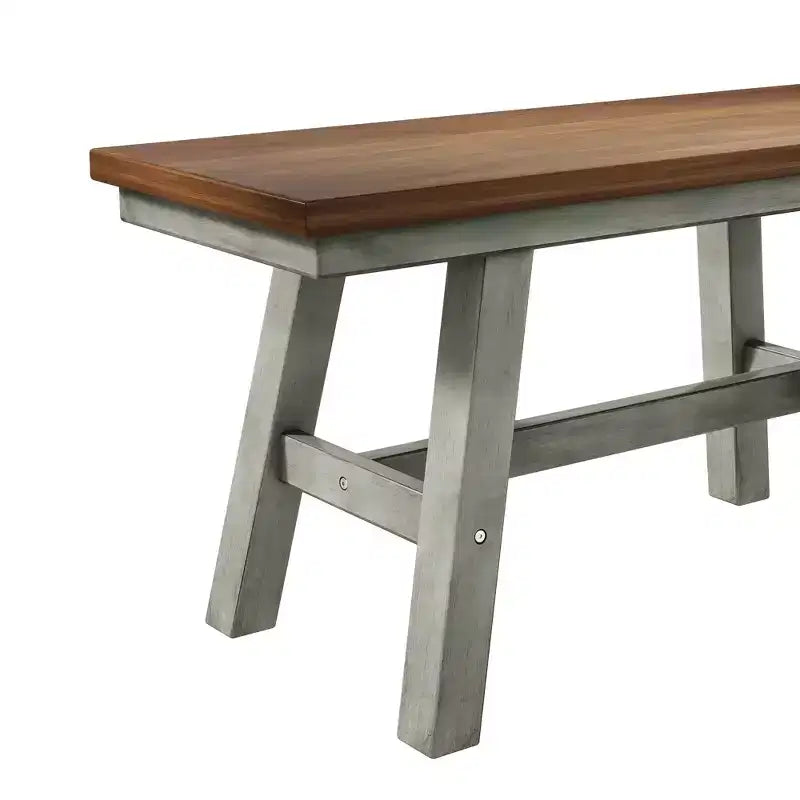 Ensemble de table à manger en bois de ferme 6 pièces avec longue banquette et 4 chaises de salle à manger - ModernLuxe