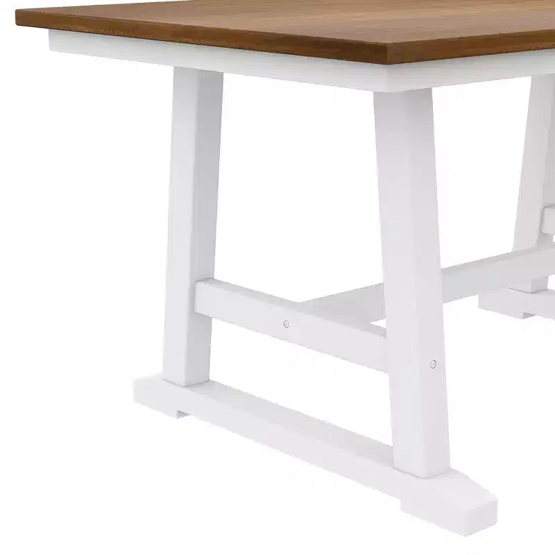 Ensemble de table à manger en bois de ferme 6 pièces avec longue banquette et 4 chaises de salle à manger - ModernLuxe