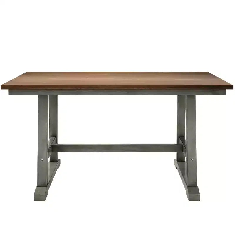 Ensemble de table à manger en bois de ferme 6 pièces avec longue banquette et 4 chaises de salle à manger - ModernLuxe