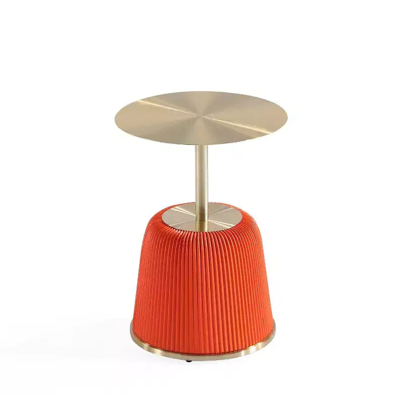 Manhattan Comfort Ensemble de 2 tables basses et tables d'appoint Anderson en similicuir avec plateau en métal