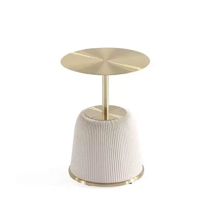 Manhattan Comfort Ensemble de 2 tables basses et tables d'appoint Anderson en similicuir avec plateau en métal