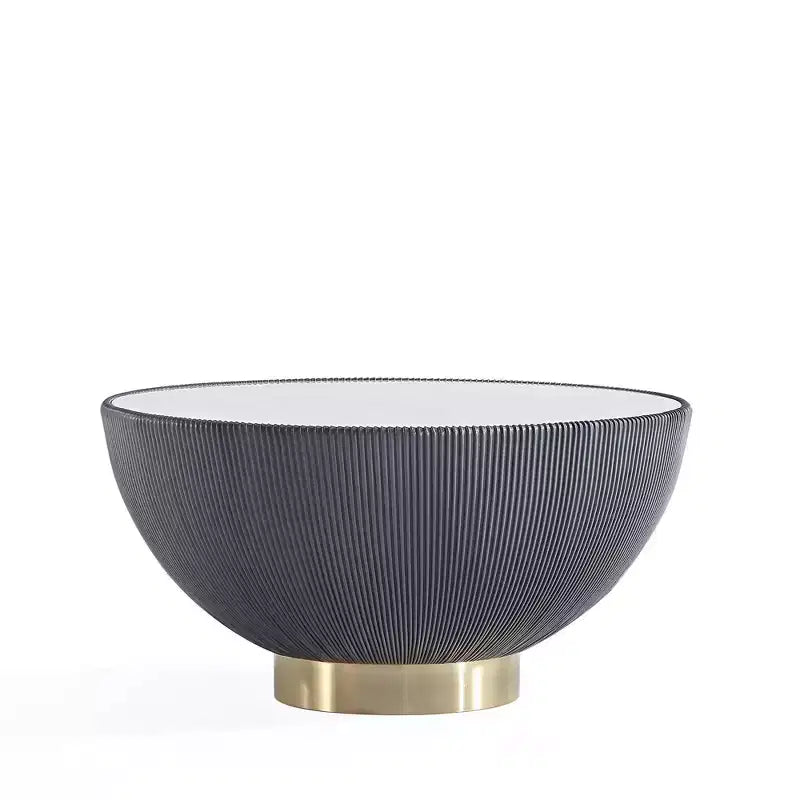 Manhattan Comfort Ensemble de 2 tables basses et tables d'appoint Anderson en similicuir avec plateau en métal