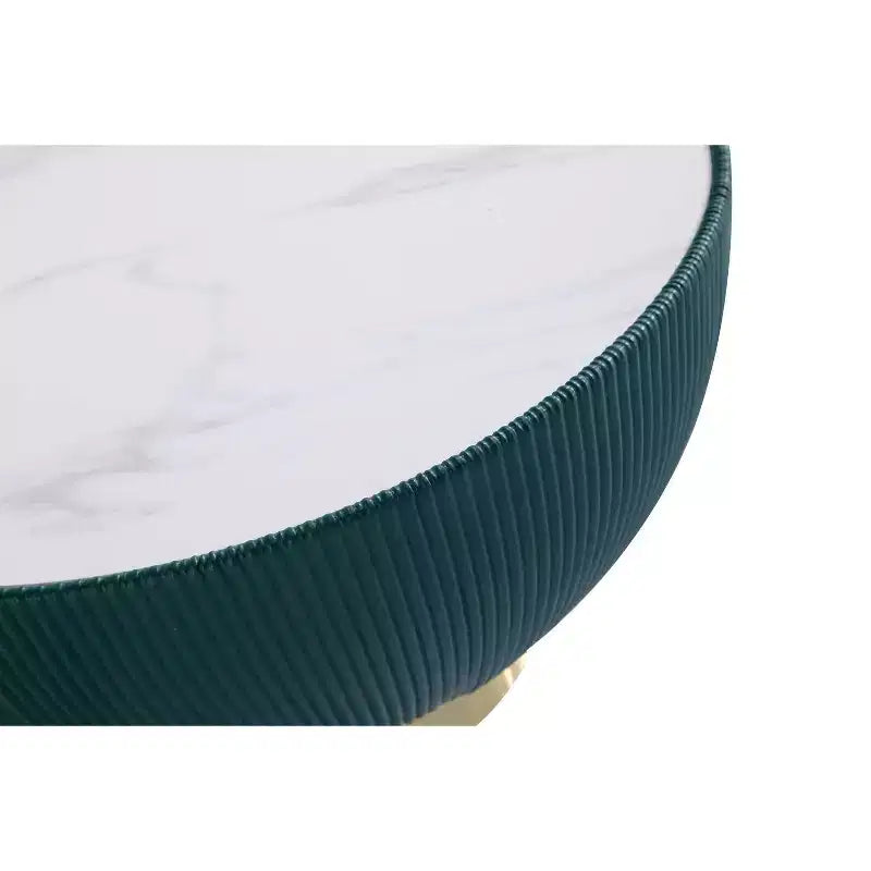 Manhattan Comfort Ensemble de 2 tables basses et tables d'appoint Anderson en similicuir avec plateau en métal
